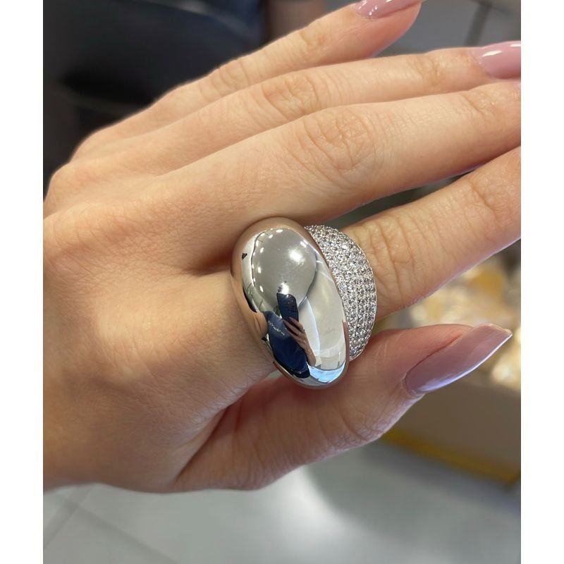 ANEL 2 LADOS LISO E CRAVJ-FOLHEADO A RODIO