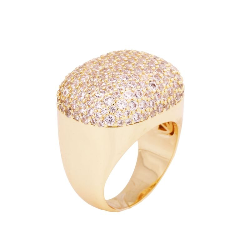 ANEL CRAVEJADO QUADRADO - FOLHEADO A OURO - M GOLD