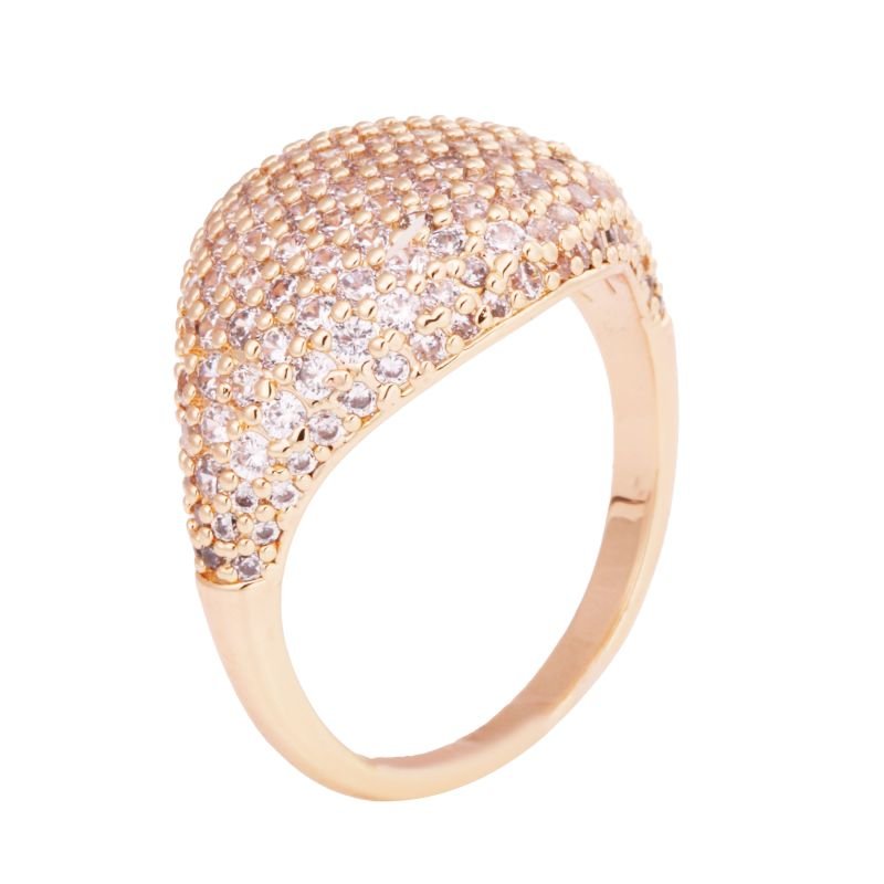 ANEL OVAL CRAVEJADO- FOLHEADO A OURO-M GOLD