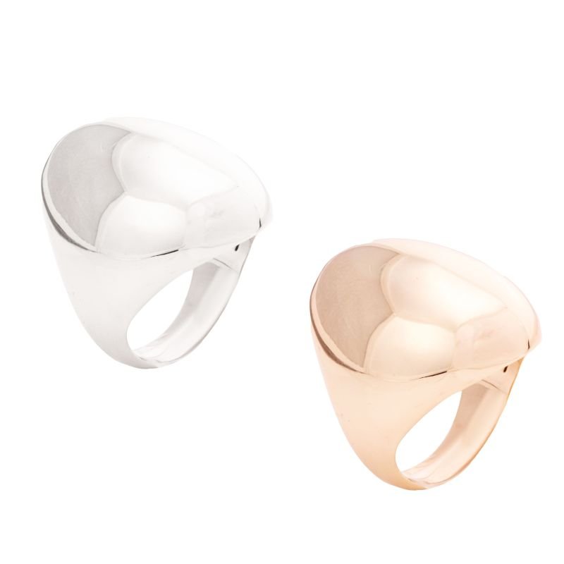 ANEL OVAL LISO - FOLHEADO A RODIO-M GOLD