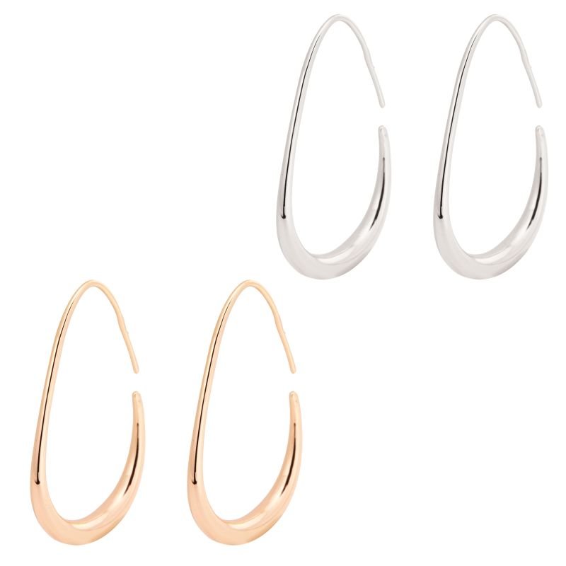 BRINCO ARGOLA GANCHO - FOLHEADO A RODIO-M GOLD