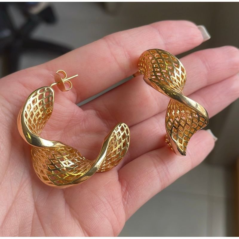 BRINCO ARGOLA TORCIDA TELA