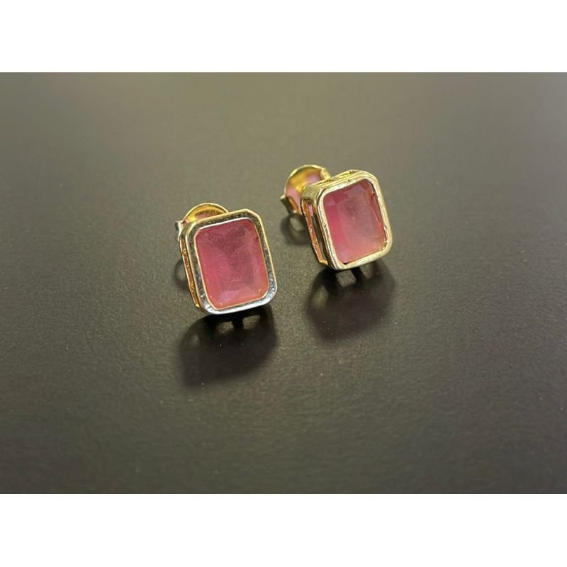 BRINCO QUADRADO PEDRA COLORS