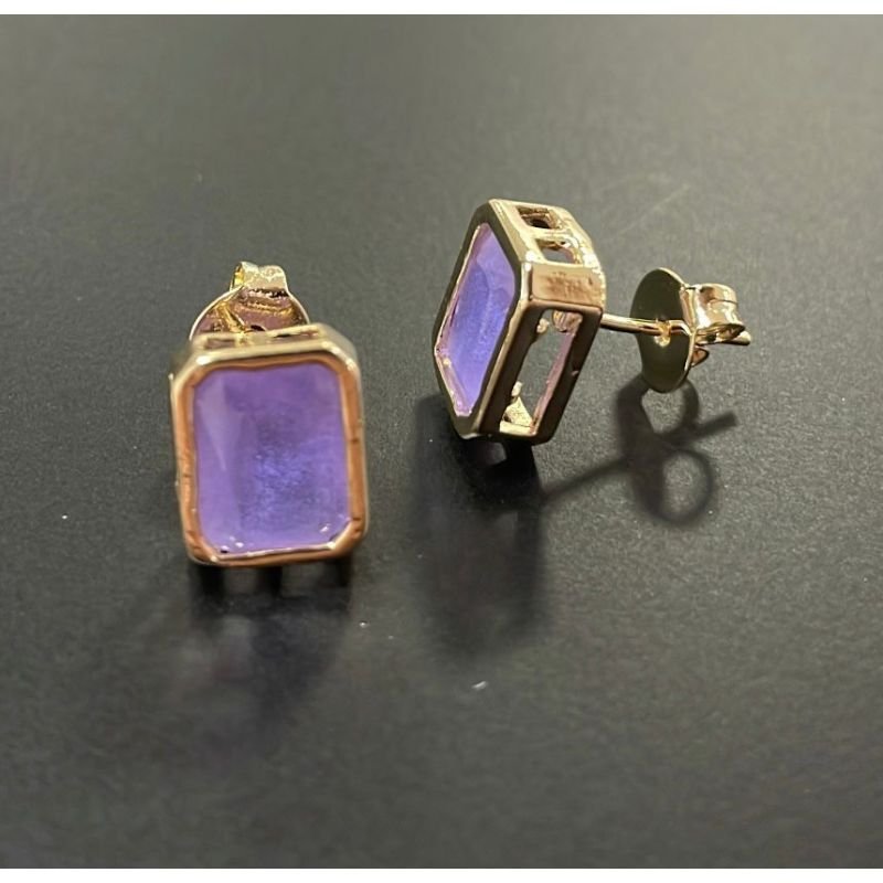 BRINCO QUADRADO PEDRA COLORS