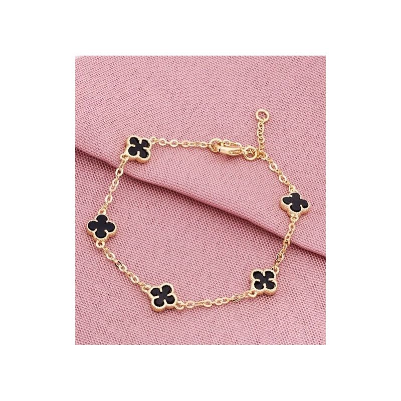 CONJUNTO TREVO PEDRA PRETO MINI
