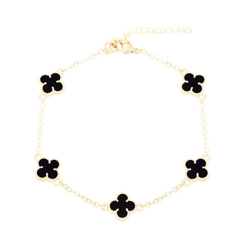 CONJUNTO TREVO PRETO MINI (PULSEIRA E CHOKER)