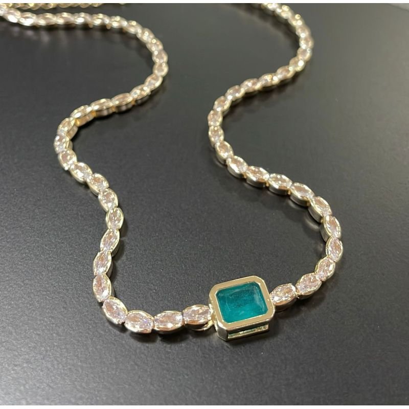 GARGANTILHA RIVIEIRA E PEDRA COLORS