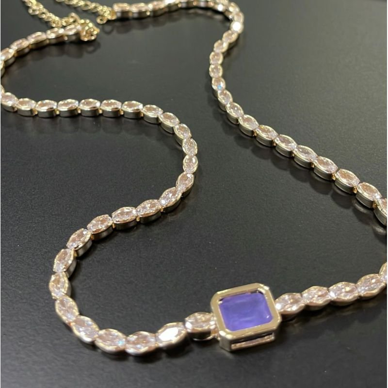 GARGANTILHA RIVIEIRA E PEDRA COLORS