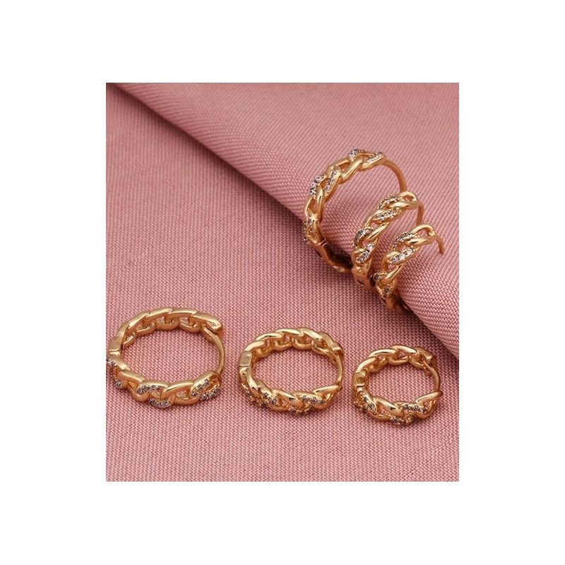 TRIO ARGOLA GRUME COM ZIRCONIA 14MM 16MM 18MM